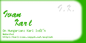 ivan karl business card